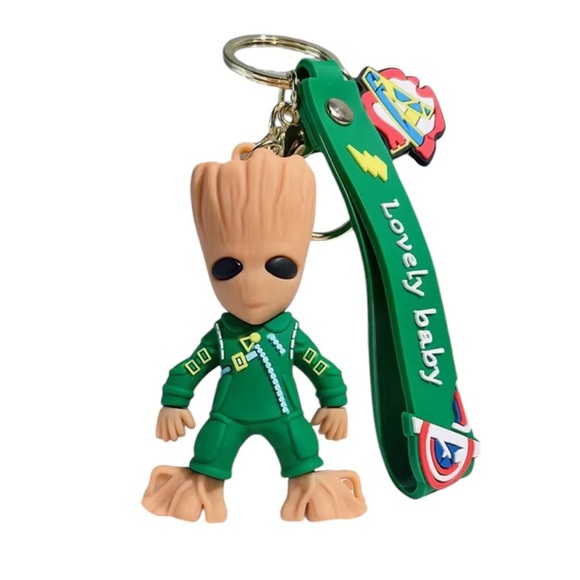 Disney Groot Guardians of the Galaxy 3D Keychain Wristlet Bag Charm - Picture 1 of 1
